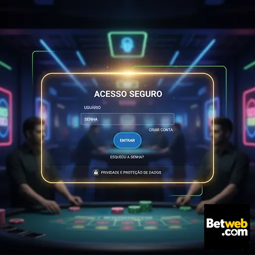 Interface de login da betweb com foco em segurança.