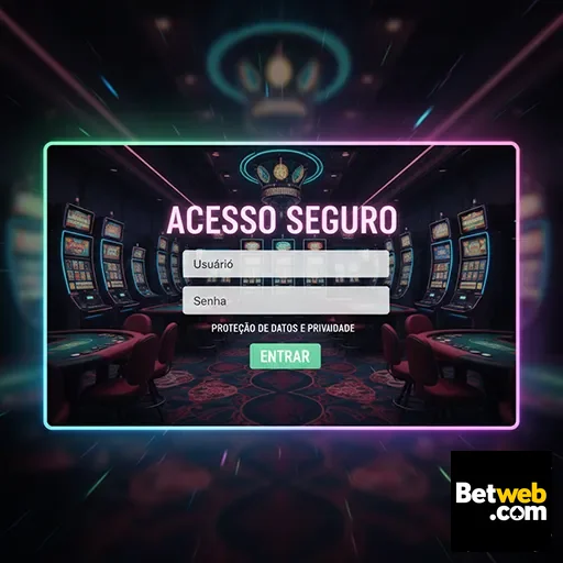 Tela de login da betweb com foco em segurança de dados.