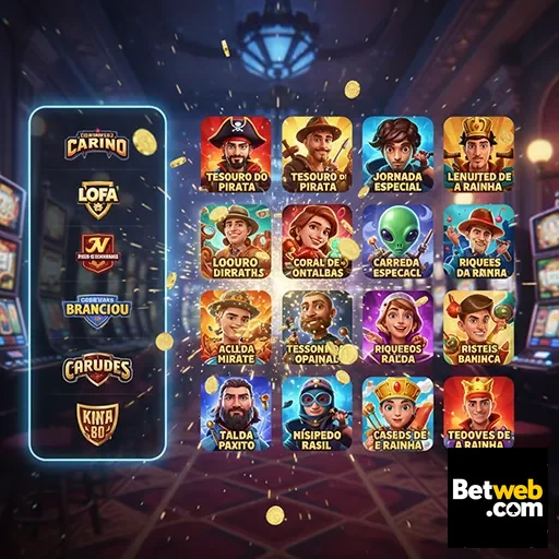 Tela do aplicativo cassino da betweb com jogos destacados.