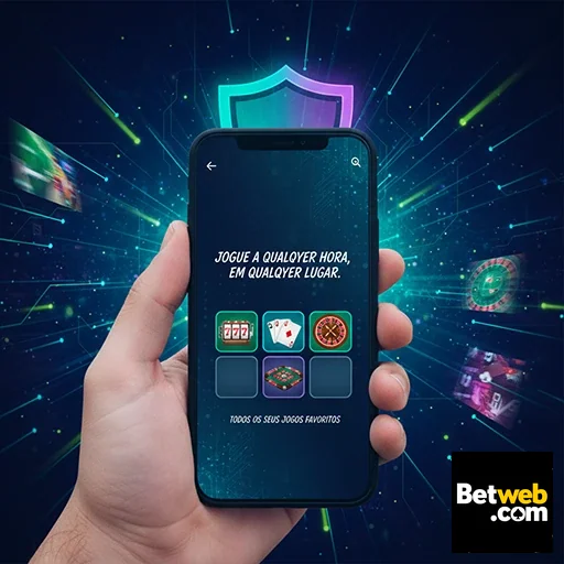 Aplicativo cassino da betweb em celular exibindo jogos.