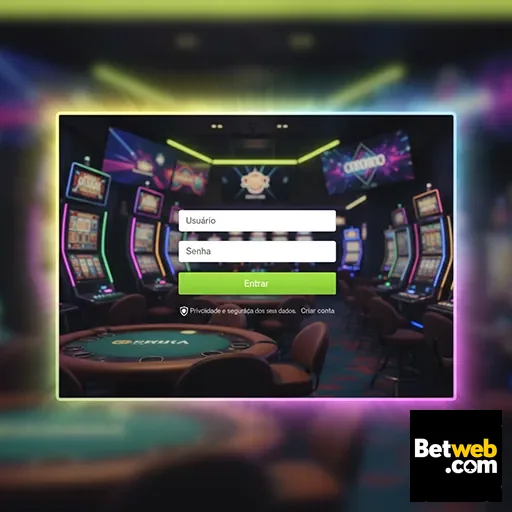 Tela de login do aplicativo betweb com tema de cassino.