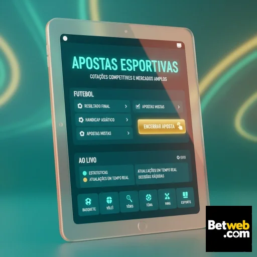Tela de tablet mostrando apostas esportivas no betweb.