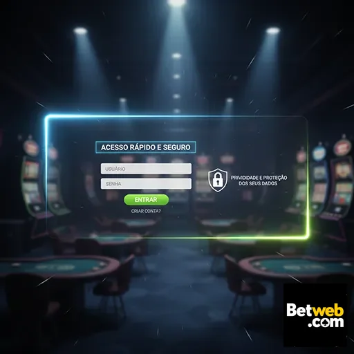 Tela de login do aplicativo betweb com opção segura.