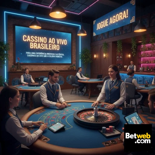 Salão de cassino ao vivo da betweb com dealers e mesas.