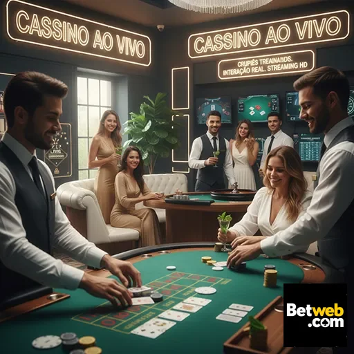Interação ao vivo em cassino online da betweb com crupiês.
