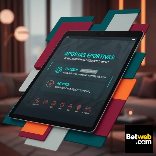 Tablet mostrando apostas esportivas no betweb.