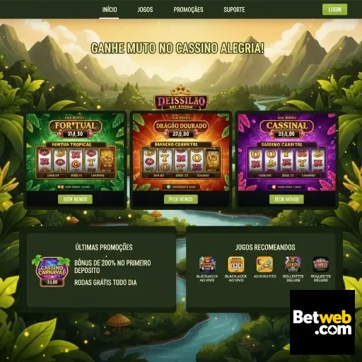Slots interativos Fortuna, Dragão Dourado e Cassinal na betweb.