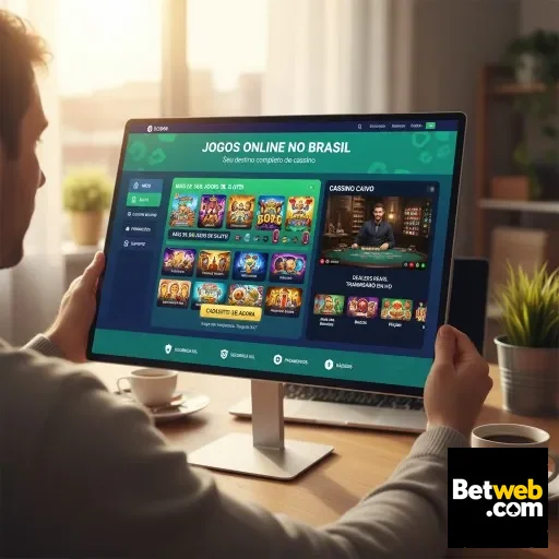 Jogador utilizando a plataforma betweb para explorar slots.