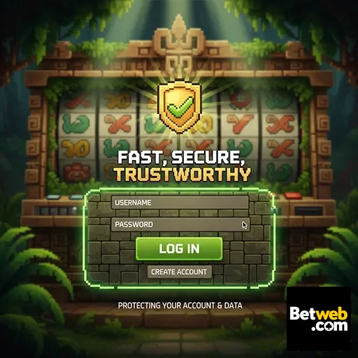 Tela de login do betweb destacando segurança e acesso rápido.