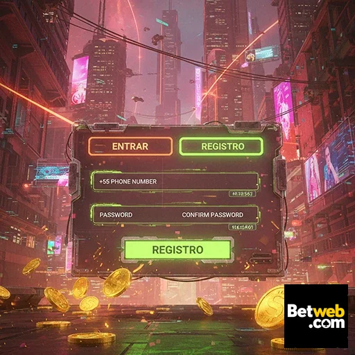 Tela de acesso da betweb com opções de entrada e registro.