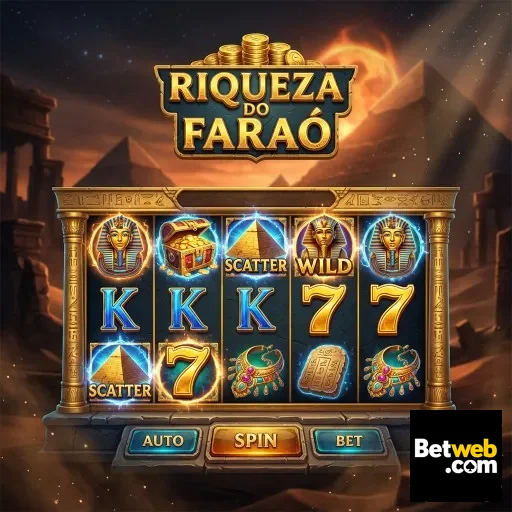 Slots do jogo 'Riqueza do Faraó' na betweb.