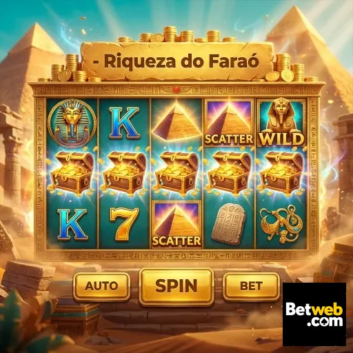 Slot 'Riqueza do Faraó' no cassino online da betweb.