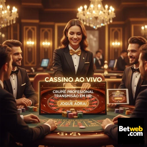 Crupiê ao vivo com jogadores em cassino da betweb.