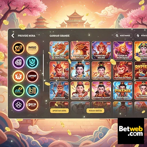 Interface de cassino online Betweb com jogos e promoções.