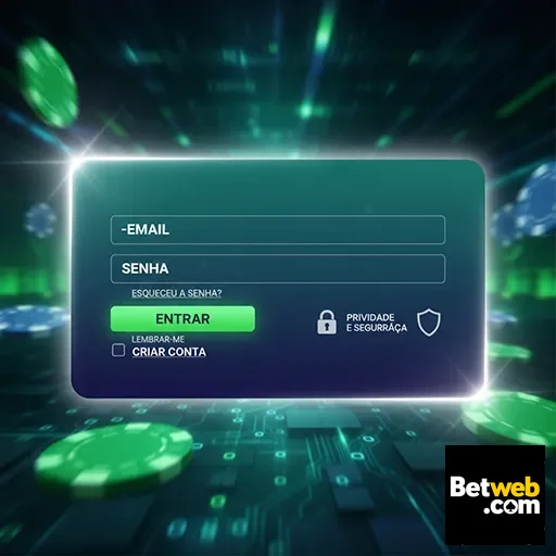 Tela de login do betweb com opções de segurança em jogos VIP.